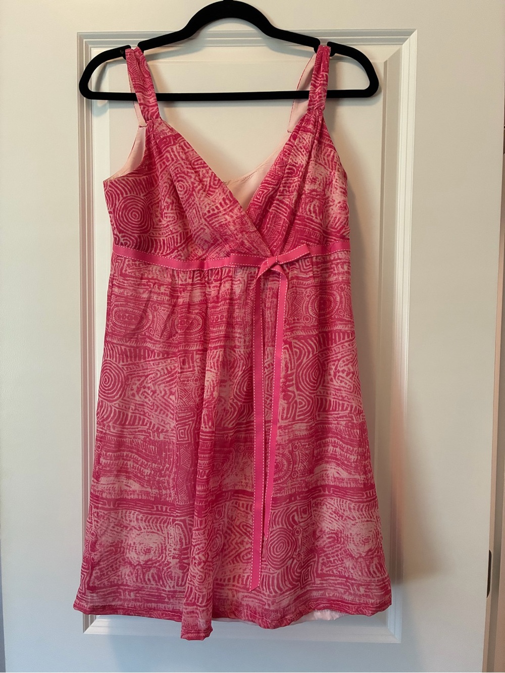 Vintage Kay Unger Pink Patterned Mini Dress